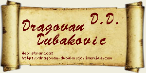 Dragovan Dubaković vizit kartica